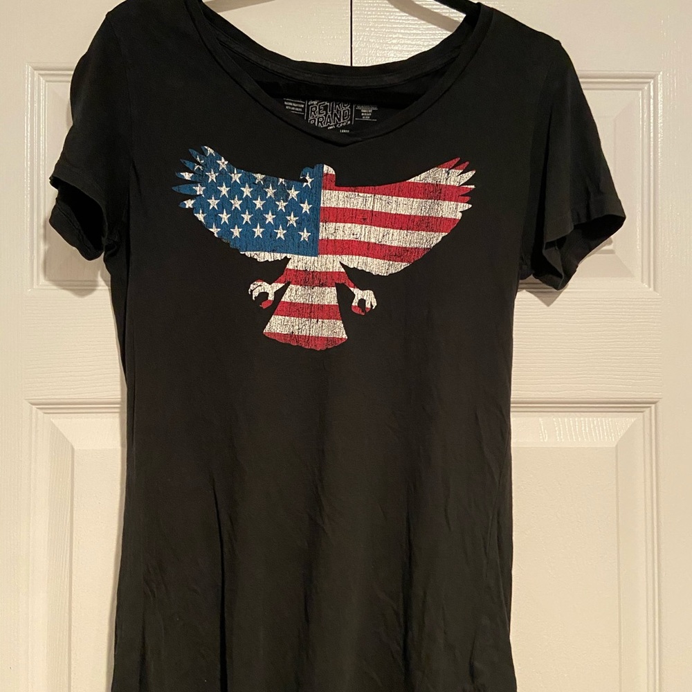 retro brand american flag eagle t-shirt